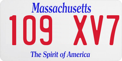 MA license plate 109XV7