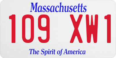 MA license plate 109XW1