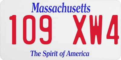 MA license plate 109XW4
