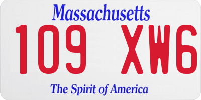 MA license plate 109XW6