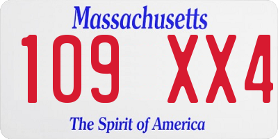 MA license plate 109XX4