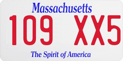 MA license plate 109XX5