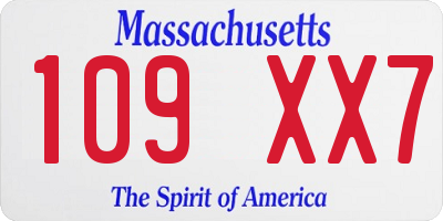 MA license plate 109XX7