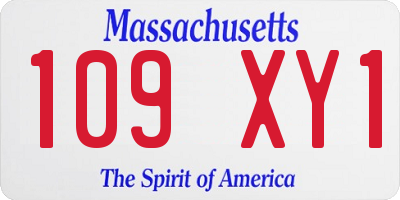 MA license plate 109XY1