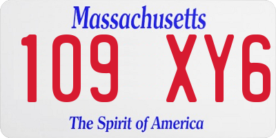 MA license plate 109XY6
