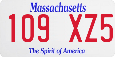 MA license plate 109XZ5
