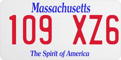 MA license plate 109XZ6