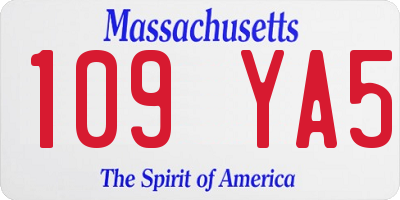 MA license plate 109YA5