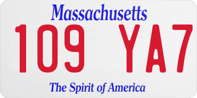 MA license plate 109YA7