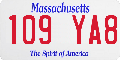MA license plate 109YA8