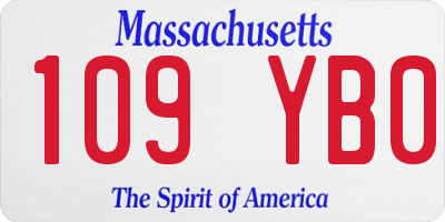 MA license plate 109YB0