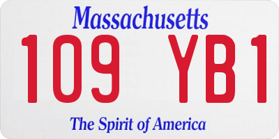 MA license plate 109YB1