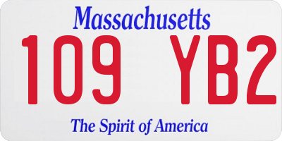 MA license plate 109YB2