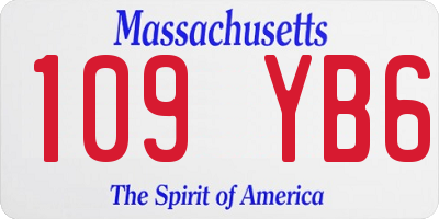MA license plate 109YB6