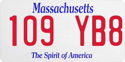 MA license plate 109YB8