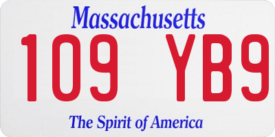 MA license plate 109YB9