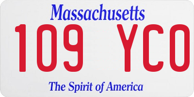 MA license plate 109YC0