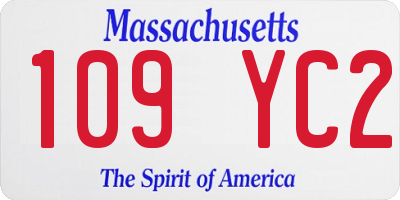 MA license plate 109YC2