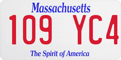 MA license plate 109YC4