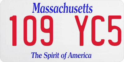 MA license plate 109YC5