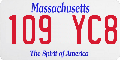 MA license plate 109YC8