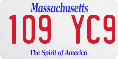 MA license plate 109YC9