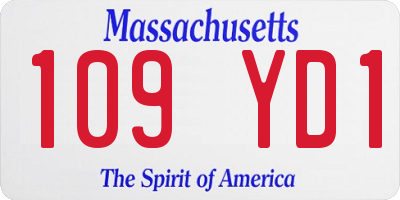 MA license plate 109YD1