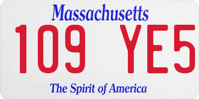 MA license plate 109YE5