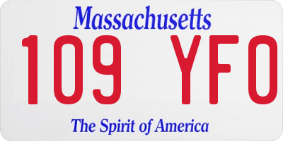 MA license plate 109YF0