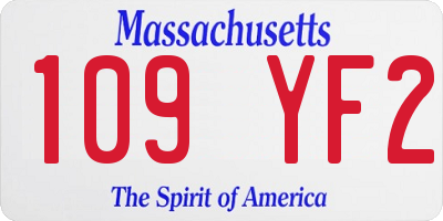 MA license plate 109YF2