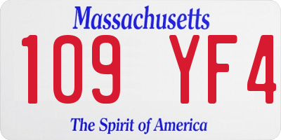 MA license plate 109YF4