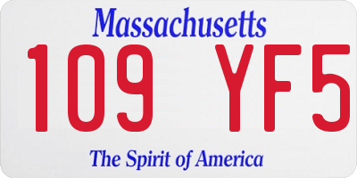 MA license plate 109YF5
