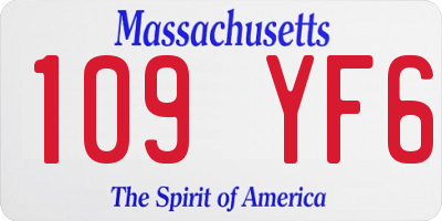 MA license plate 109YF6