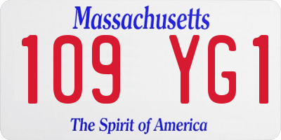 MA license plate 109YG1