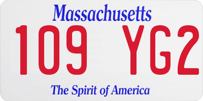MA license plate 109YG2