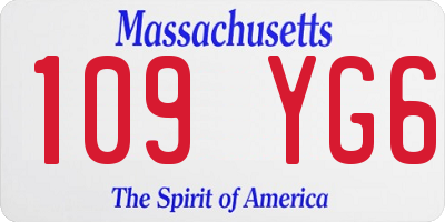 MA license plate 109YG6
