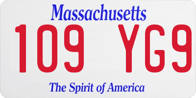 MA license plate 109YG9