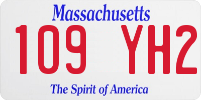 MA license plate 109YH2