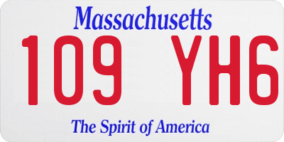 MA license plate 109YH6