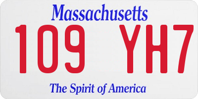 MA license plate 109YH7