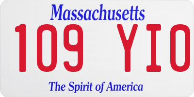 MA license plate 109YI0