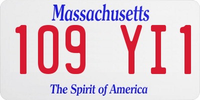 MA license plate 109YI1