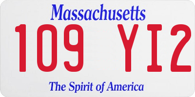 MA license plate 109YI2
