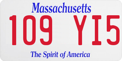MA license plate 109YI5