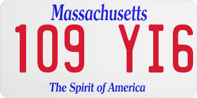 MA license plate 109YI6