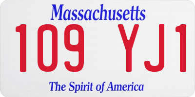 MA license plate 109YJ1