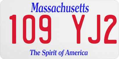 MA license plate 109YJ2