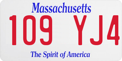 MA license plate 109YJ4