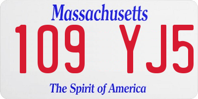 MA license plate 109YJ5