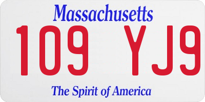 MA license plate 109YJ9